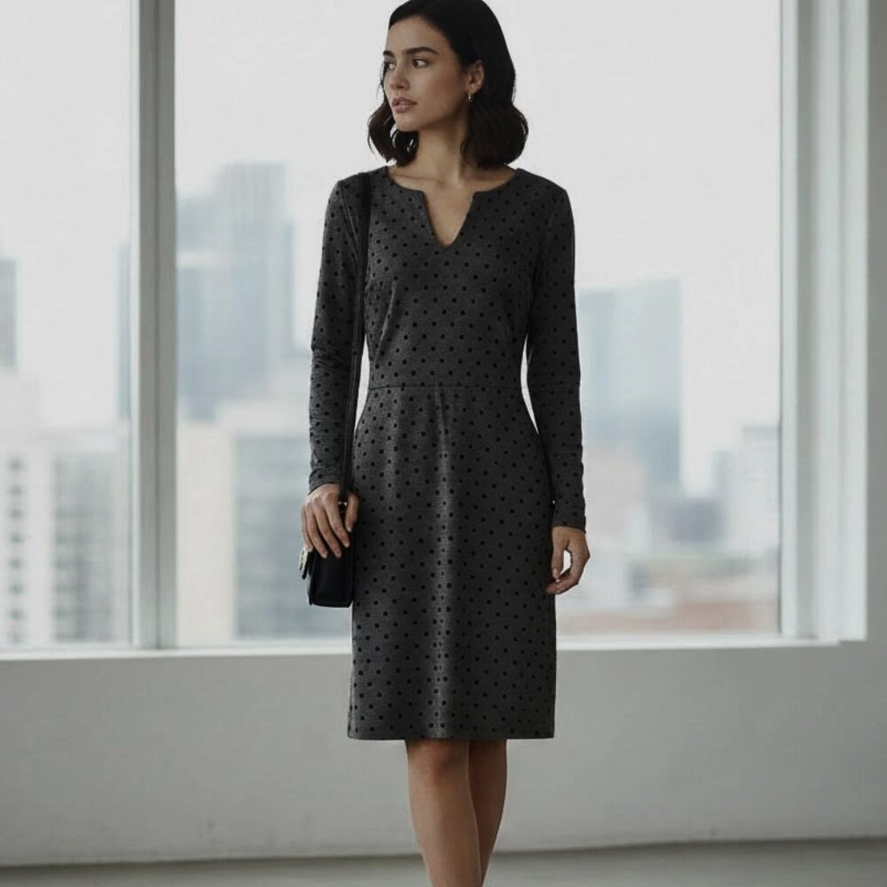 The Limited Black Polka Dot Shift Sheath Dress Size 10 NWT
